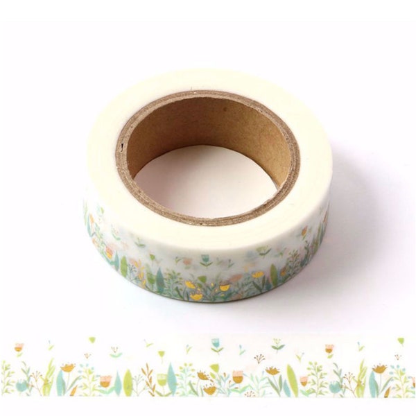 10 mètres Spring Flower Gold Foiled Washi Tape