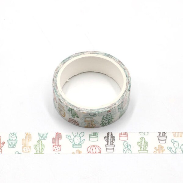 Cactus d’été - Bande de Washi | Cactus Washi Tape | Planificateur Washi Tape | Journal Washi Tape