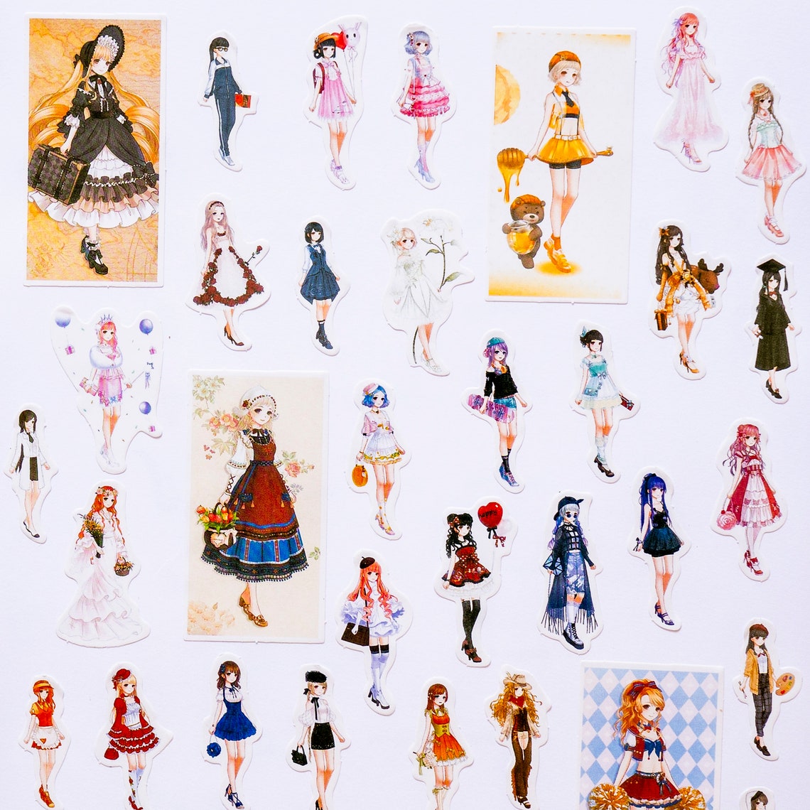 42 Cute Anime Girl Sticker Set Japanese Girl Deco Stickers Etsy