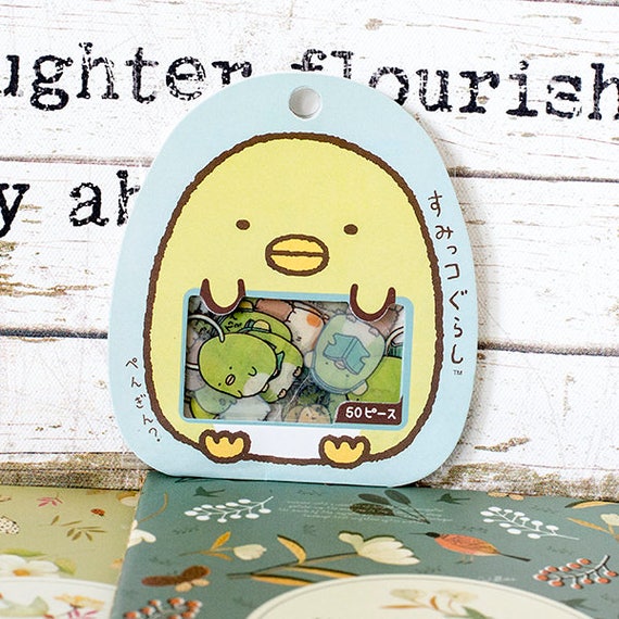 San-X Japan Clear Stickers 50 Flake Bits 10 Designs Sumikko Gurashi Penguin