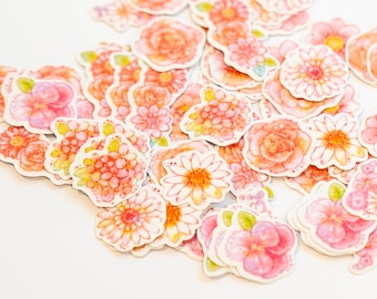 Pastel Flower Stickers Pack | 70 Pieces Sticker Pack | Pastel Sticker Pack