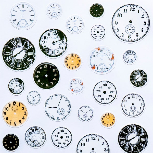 36 Round Clock Stickers set | Deco Stickers with Round Clocks