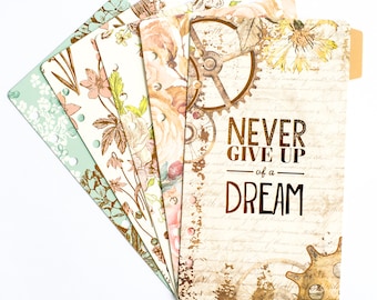 Diary Dividers - Never Give Up Of A Dream | KikkiK filofax divider