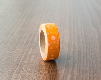 Washi Tape Orange Bubble Pattern | Planner Washi Tape | Diary Washi Tape