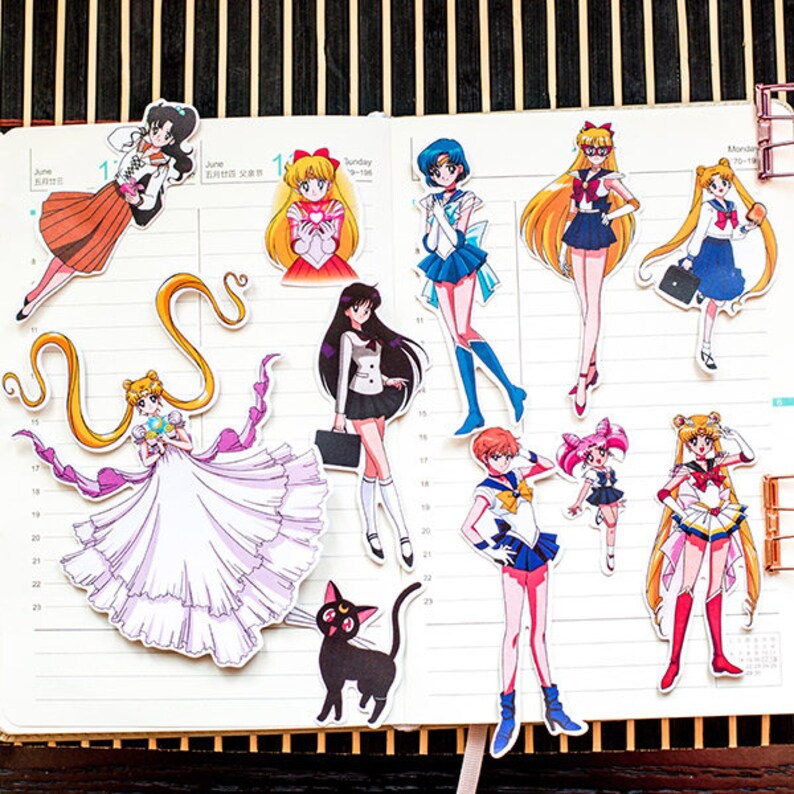sailor moon stickers manga stickers kawaii stickers cute etsy