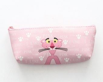 Vibrant Pink Pencil Case Featuring Iconic Pink Panther Design - Essential Organizer for Creative Minds