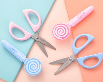 Scissors In Candy Shape In 2 Colour Pink And Blue | Cute Scissors For Kids