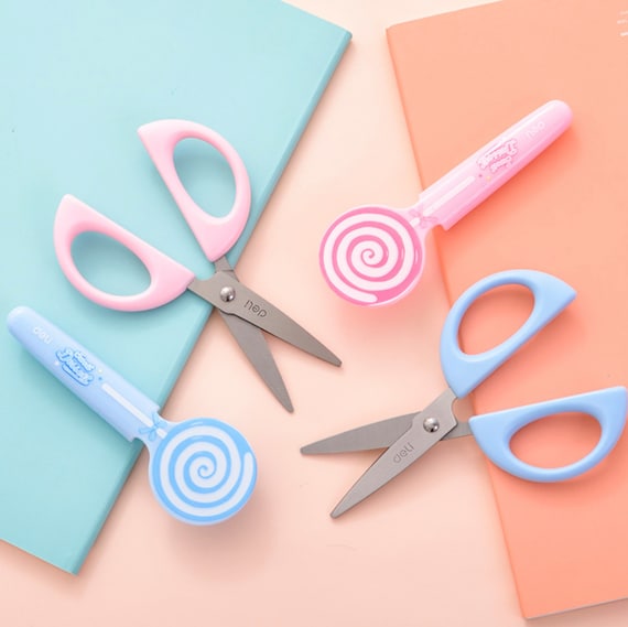 Scissors in Candy Shape in 2 Colour Pink and Blue Cute Scissors for Kids 