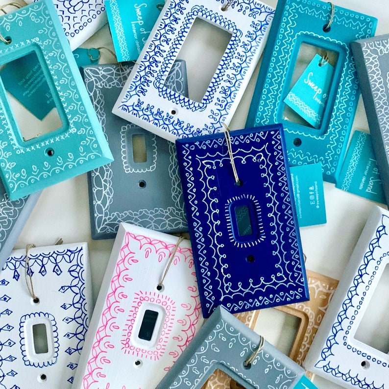 Light Switch Cover or Outlet Cover Handpainted With Boho Etsy