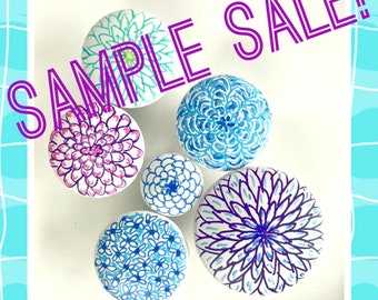 CLEARANCE!  Hand painted Wood Knobs Boho Nursery Decor Samples