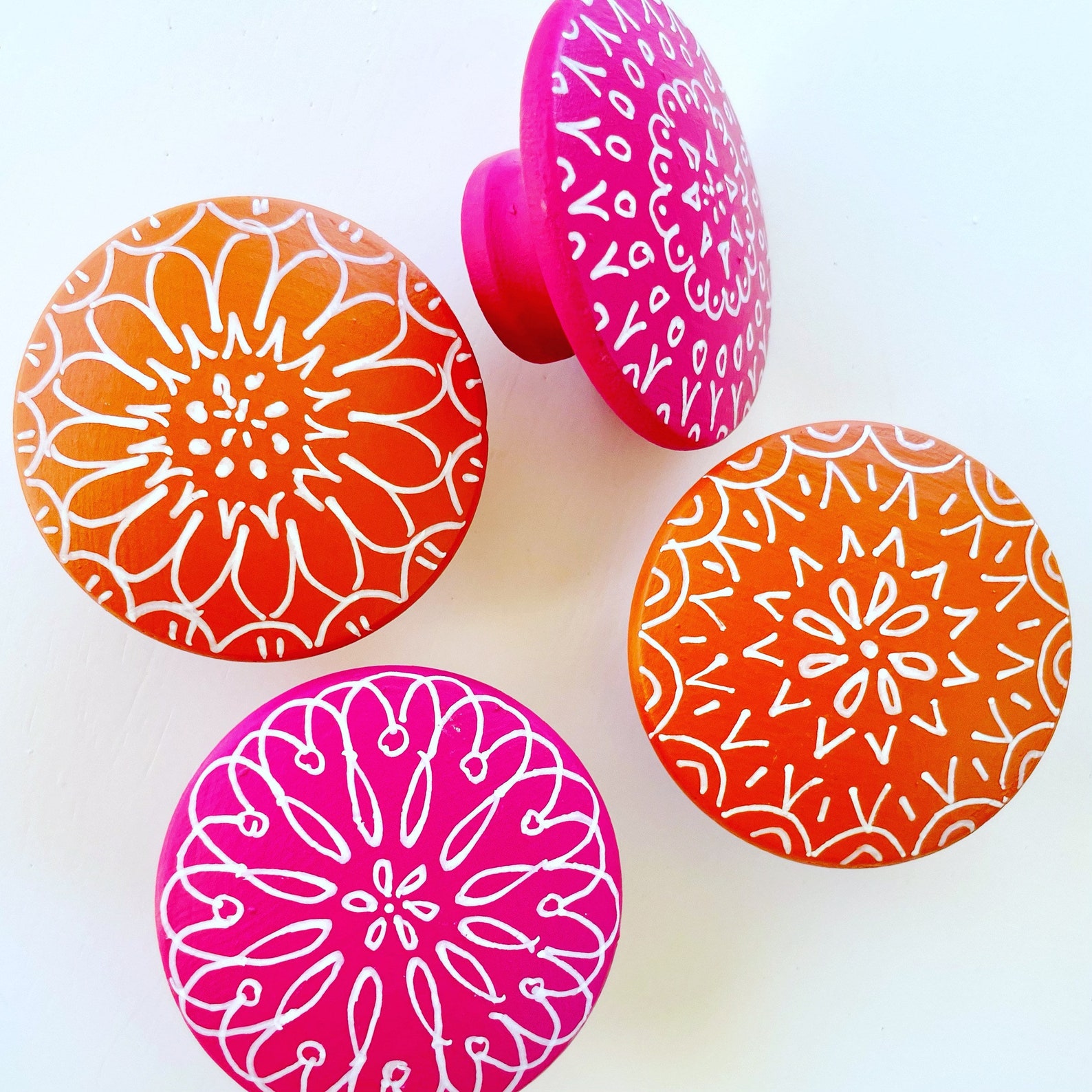 Boho Knobs for or Drawers in Turquoise Aqua Orange Etsy