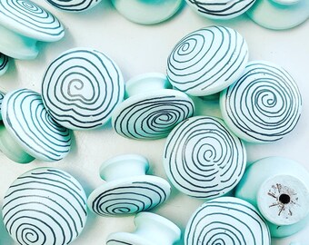 Hand-Painted Spiral Cabinet Knobs: Custom Colors, USA Made