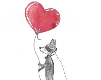 RACCOON LOVER - 15 x 20-* Limited Edition *.