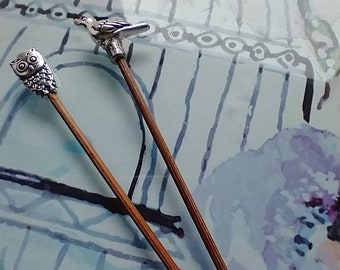 1/12 Scale Dollhouse Pair of Bird Themed Walking Canes Sticks