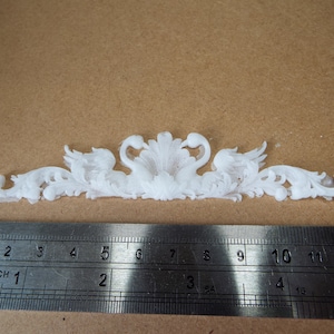 1/12 Scale Dollhouse Long Architectural Detail, Moulding, Pediment  Swans