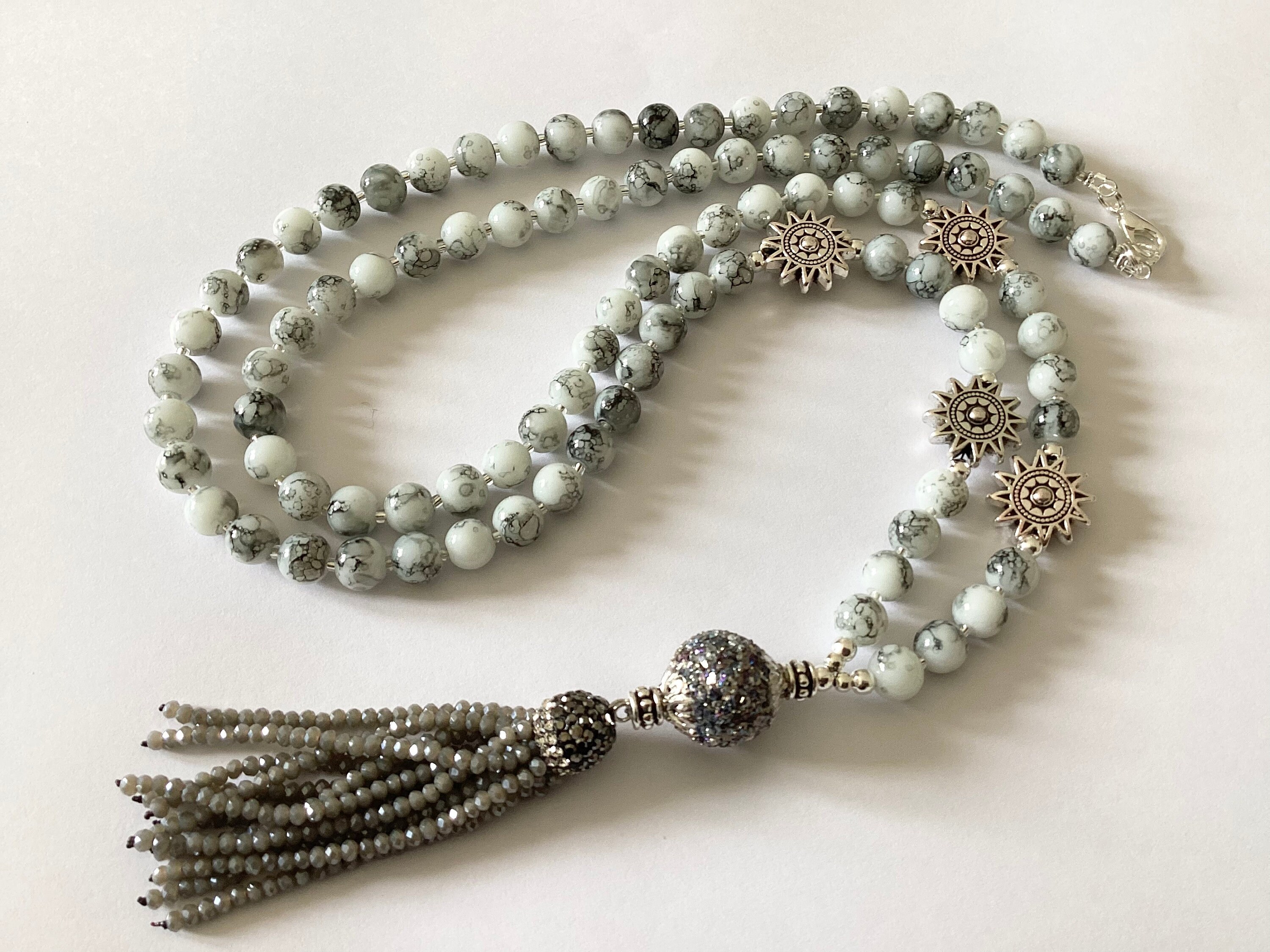 Grey tassel best sale necklace