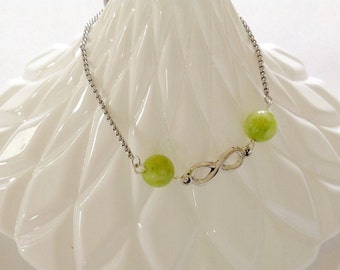 Gemstone infinity adjustable bracelet friendship slider bracelet