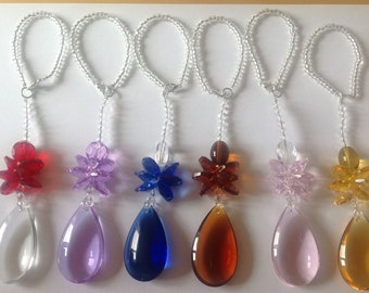 Car Crystal glass sun catcher rear view mirror car sun catcher hanging crystals car accessory sparkly crystals