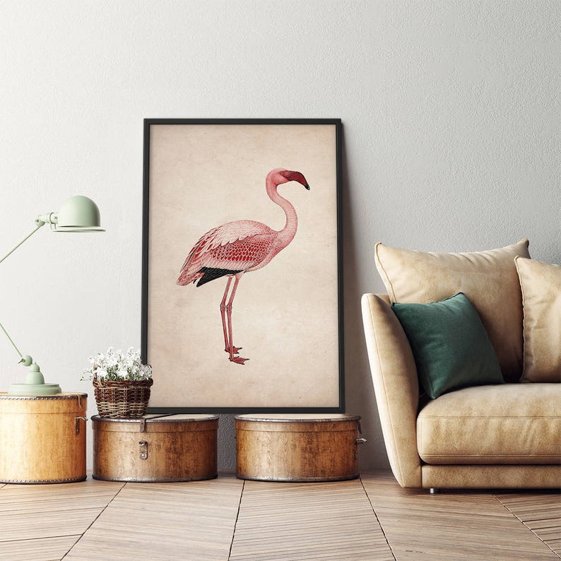 Flamingo print art, Framed art, Flamingo wall print, Flamingo poster, Pink flamingo, Flamingo wall art, Flamingo art, Flamingo wall decor 画像 2