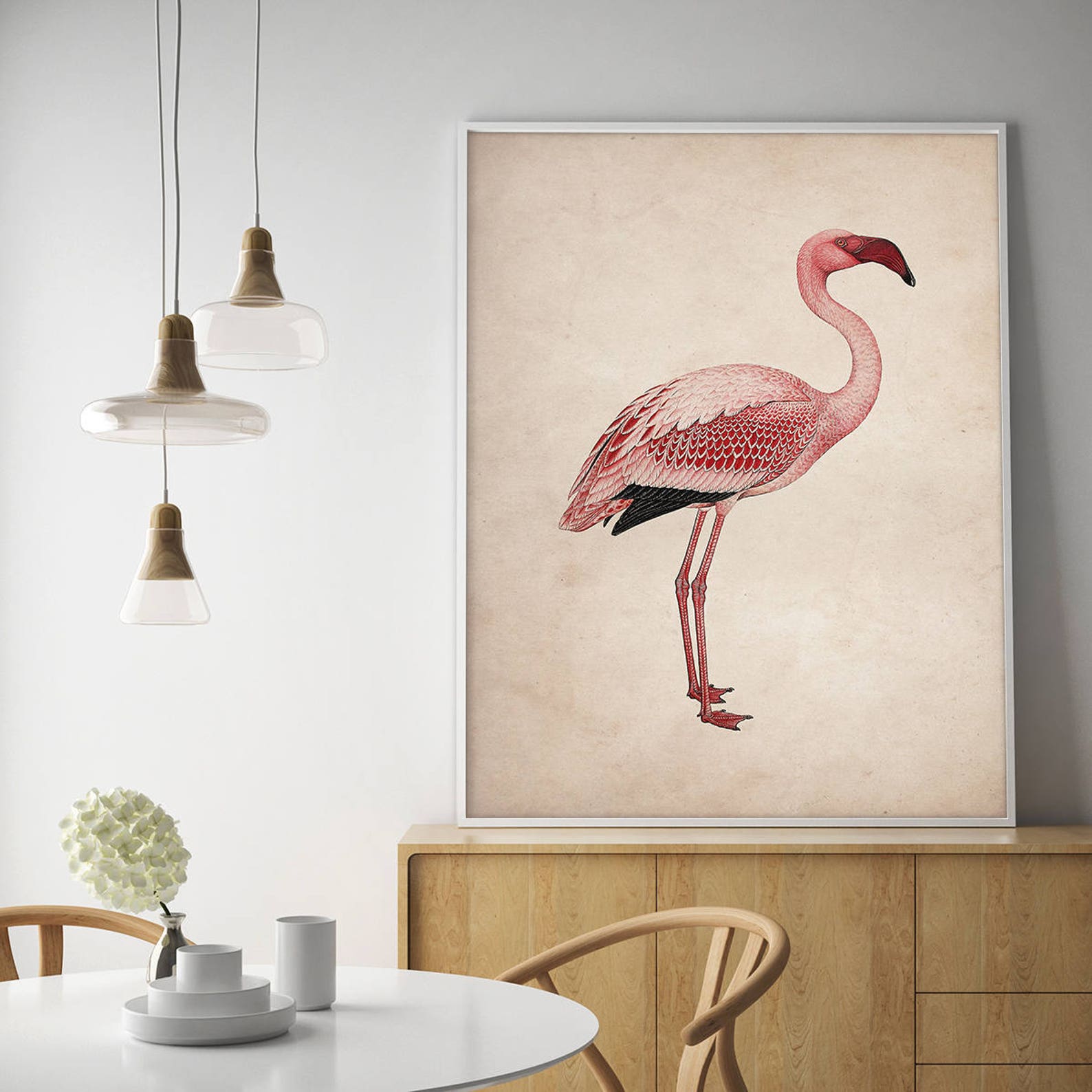 Flamingo Print Art, Flamingo Wall Print, Flamingo Poster, Pink Flamingo ...