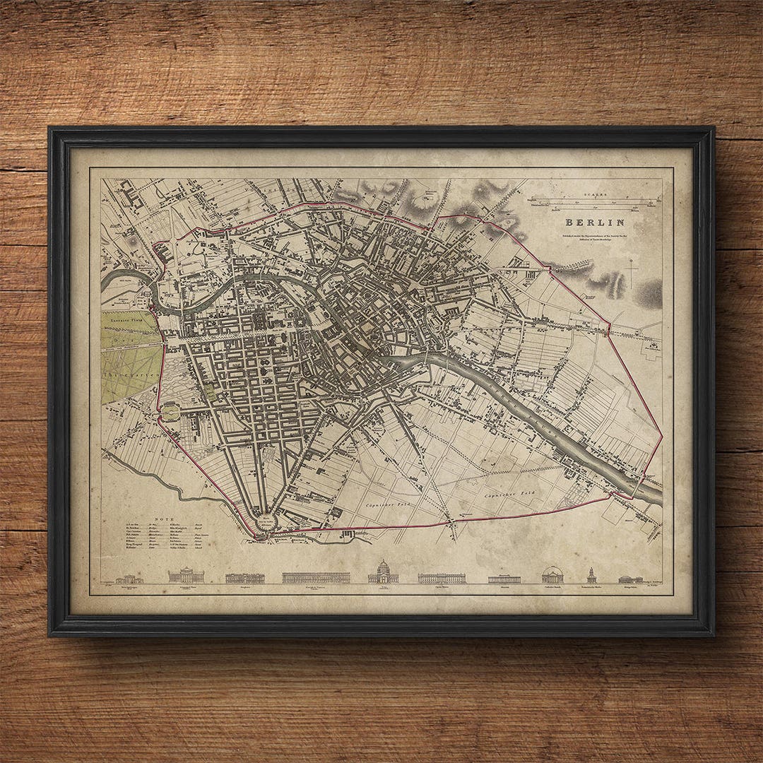 Berlin Map Print, Old Berlin Map, Antique Map, Large Map of Germany ...