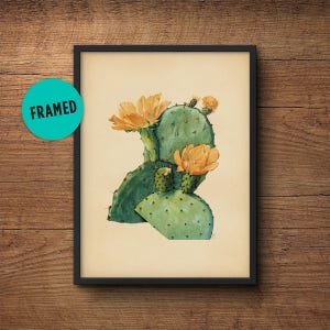 Kaktus Poster, Gerahmt botanischer Druck, Kaktus Druck, Kaktus Wandkunst, Kaktus Wandkunst, Botanischer Druck, Gerahmte Kunst, Kaktus Kunst