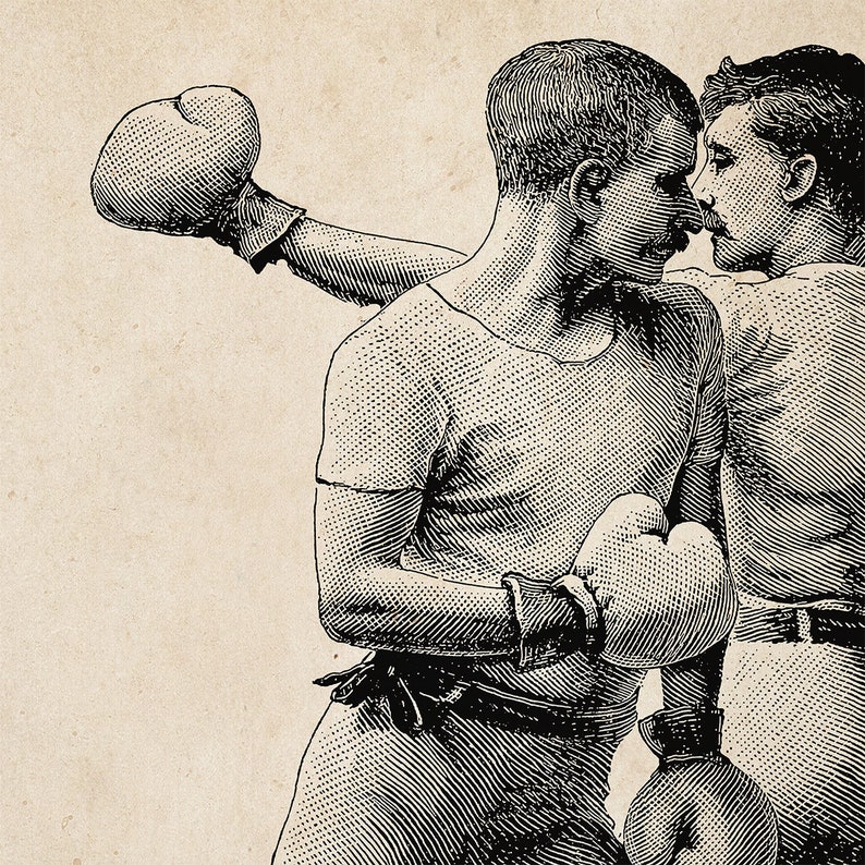 Boxing Print Framed Art Boxing Wall Art Victorian Print Etsy