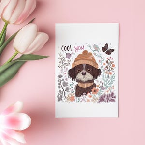 Muttertag Scruffy Karte|Süße Hundemutter Karte|Lustige Hundeliebhaber Geschenk|Mama Geburtstag|Hund Muttertag|Illustration Grußkarte