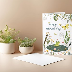 Mother’s Day Frog Card|Cute Frog Mom Card|Funny Frog Lover Gift| Frog Birthday| Frog Themed Mother’s Day|illustration Greeting Card