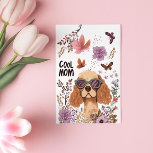 Carte cockerpoo pour la fête des mères|Carte de maman chien mignon|Cadeau drôle d'amant de chien saucisse|Fête des mères sur le thème du chien cocker|illustration Carte de voeux