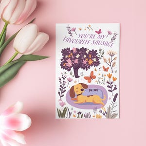 Muttertag Dackel Karte|Süße Hundemutter Karte|Lustiges Dackel Geschenk|Mama Geburtstag|Hund Muttertag|Illustration Grußkarte