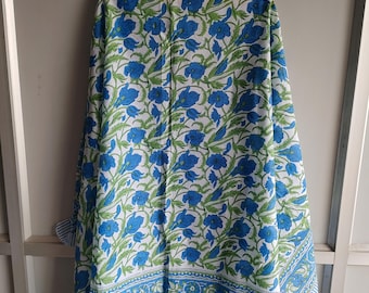 Indian Hand Block Print Cotton Sarong, Boho Beach Cover Up, Resort Wear