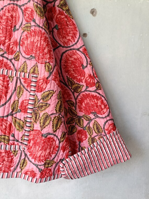 Indian Handmade Block Print Vintage Quilted Jacket Coats Indian Handmade Block Print Vintage Quilted Jacket Coats