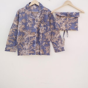 Hand Block Print Cotton Pajama Set: Indian Nightwear