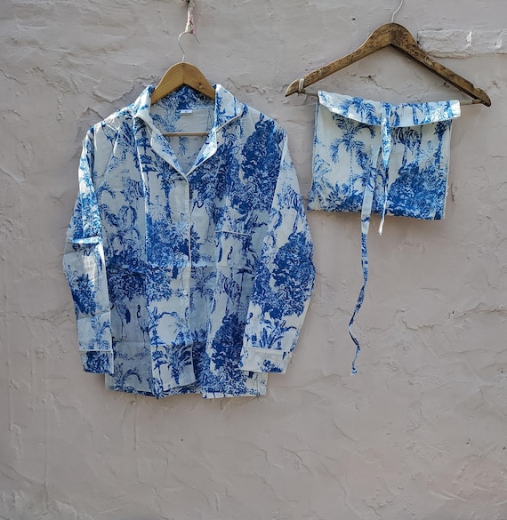 Koton PATTERNED SHORT SLEEVE PYJAMA SET - Pigiama - blue/blu
