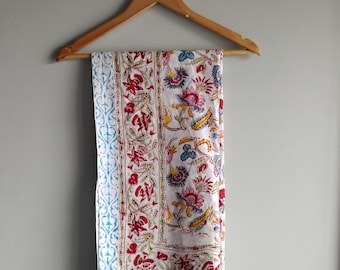 Hand Block Print 100% Cotton Sarong: Boho Beach Cover-up