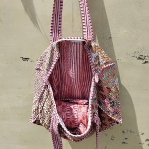 Baumwoll Weekender Reisetasche, Handgefertigte Gesteppte Stoff Seesack, Block Gedruckt Reisetaschen, Handgepäck Tasche, Taschen für Frauen