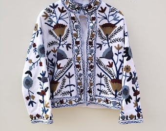 Boho Embroidery Suzani TNT Jacket: Cotton Embroidered Jacket