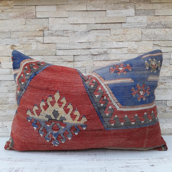 Kilim pillow, Kilim pillow cover, Boho pillow, Home living, Wintage pillow, Home design, Decorative pillow, Turkish pillow, Kilim cushion