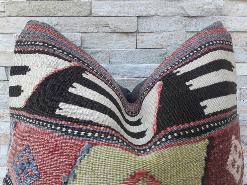 Kilim Pillow 16x16inch 40x40cm Vintage Kilim Pillow Kilim Cushion Bohemian Pillow Handwoven Pillow Cushion Cover