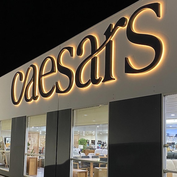 Custom Metal Backlit Sign, 3D Business sign, Signs for Business, Office Logo Sign, Lobby Signs, Beauty salon sign, Large LED Letters