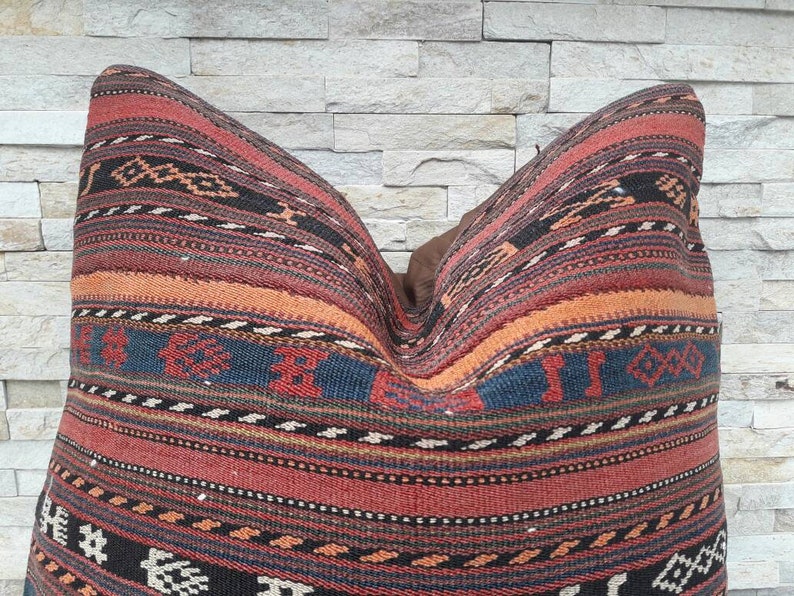 Kilim cushion Boho pillow Home design Turkish pillow 50\u00d750 Kilim pillow cover Decorative pillow Vintage pillow Kilim pillow
