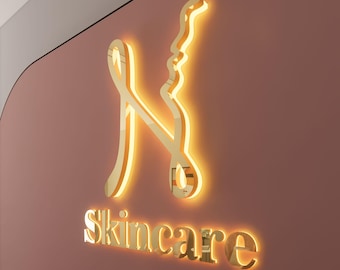 LED-Metall-hinterleuchtetes Schild, Klinik-Business-Zeichen, LED-Schild für Unternehmen, Office-Logo-Schild, Schaufensterschild, 3D-Lobby-Schilder, Schönheitssalon