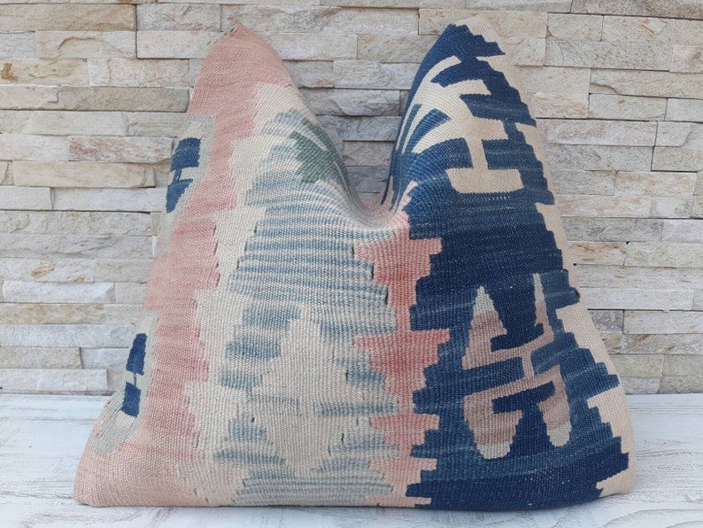 Kilim Pillow 18\u00d718inches Decorative Pillow Hemp Pillow Pillow Cushion Cover Turkish Kilim Pillow Throw Home Living Eclectic Tribal Pillow