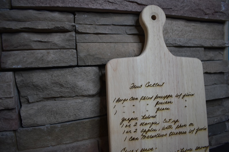Handwritten Recipe Engraved Cutting Board for Mom, Grandma's