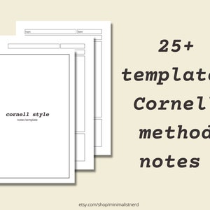 Cornell Method Style Note Template | US Letter & A4 Size