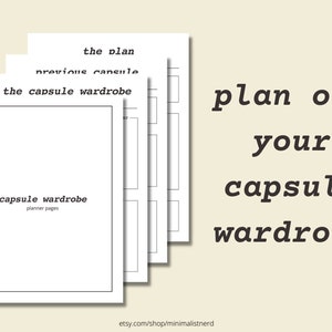 Capsule Wardrobe Planner Printable | US Letter and A4 Size