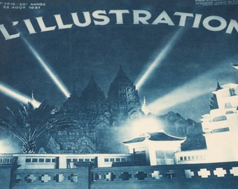 Vintage L'Illustration magazine, 22 of August 1931 issue; colonial exposition, fashion, advertisement