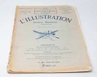 Vintage L'Illustration magazine, January 7th, 1933 issue; fashion, advertisement, ephemera, French Colonies