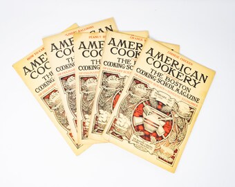 Selection of 1927 original American Cookery magazines, lifestyle and recipes, 1920s